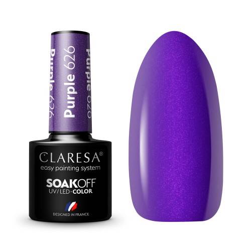 Claresa lakier hybrydowy PURPLE 626- 5ml