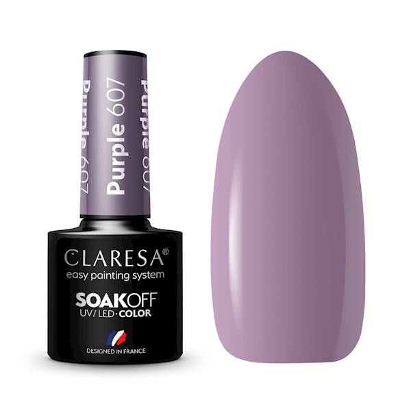 Claresa lakier hybrydowy PURPLE 607- 5ml