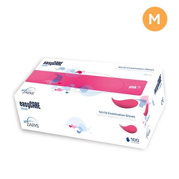 ZARYS Rękawiczki nitrylowe easyCARE M 100 szt różowe