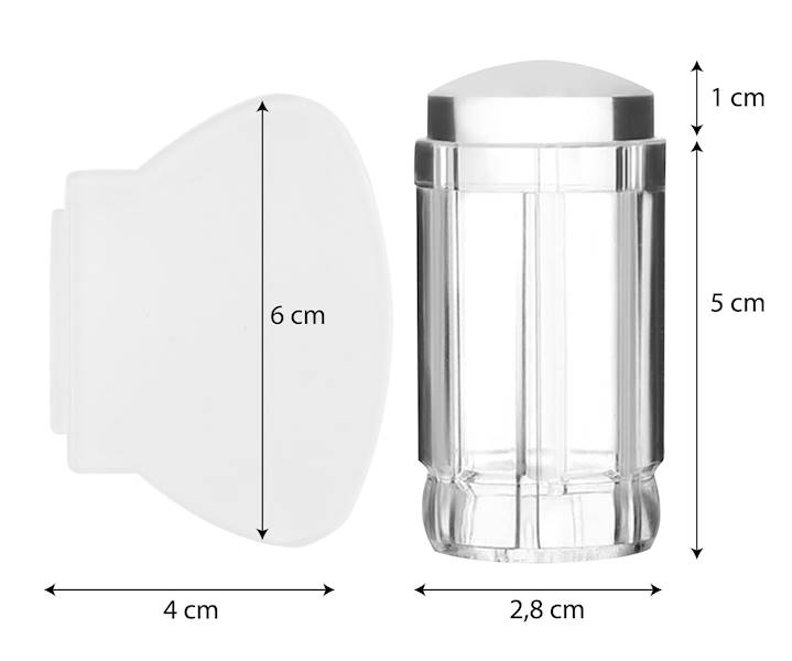 Stempel do zdobień z celownikiem i zdrapką transparentna