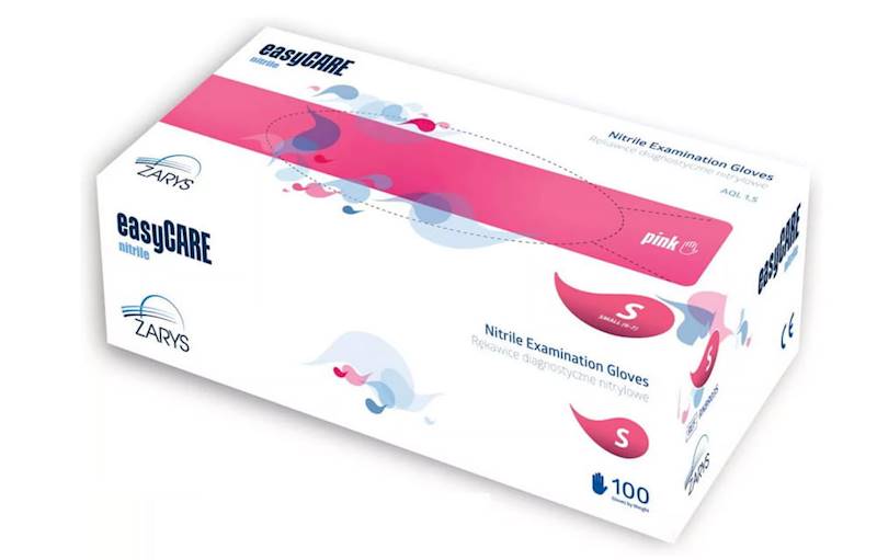 ZARYS Rękawiczki nitrylowe easyCARE S 100szt różowe