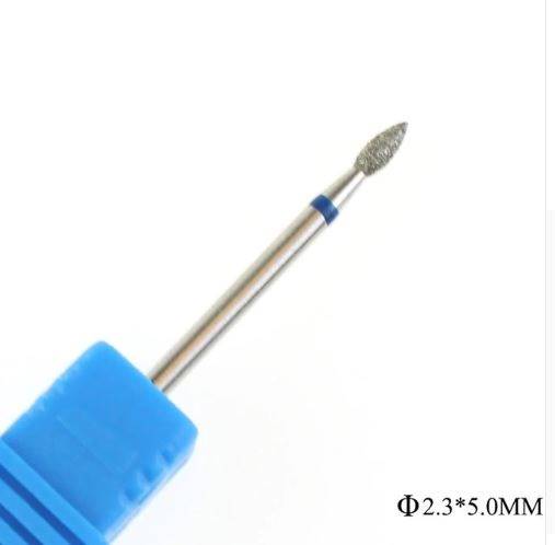 Frez diamentowy do skórek łezka 5mm (niebieski)