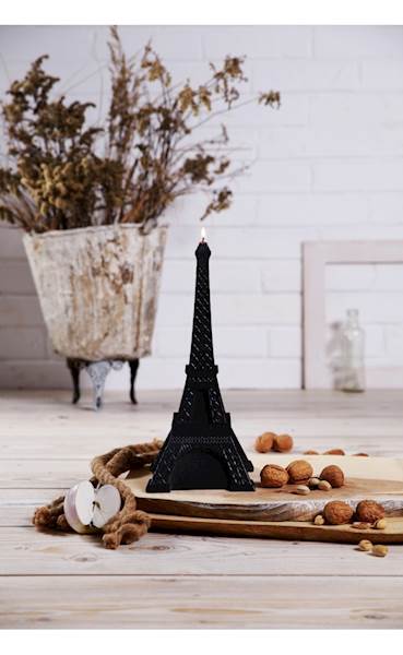 Świeca Candle Eiffel Tower Black Metallic
