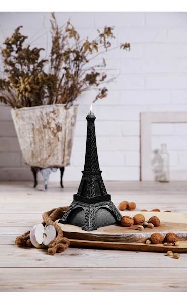 Świeca Candle Eiffel Tower Black Metallic