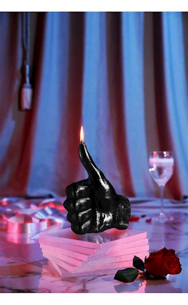 Świeca Candle Hand OK Black Metallic