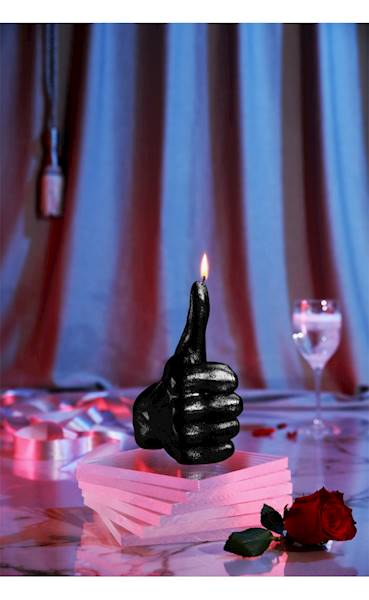 Świeca Candle Hand OK Black Metallic