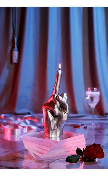 Świeca Candle Hand FCK Silver