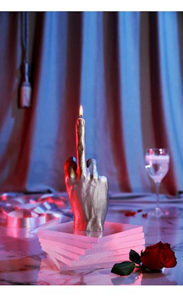 Świeca Candle Hand FCK Silver