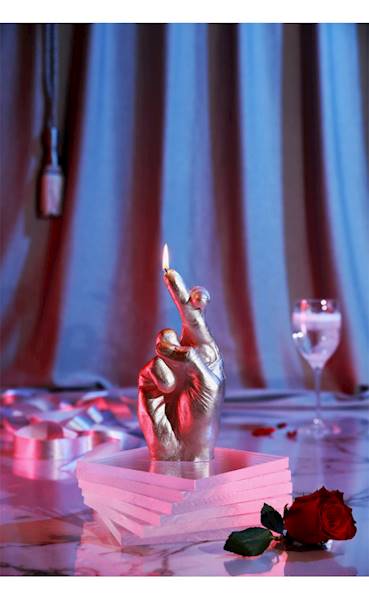 Świeca Candle Hand CRS Silver