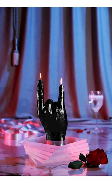 Świeca Candle Hand RCK Black Metallic