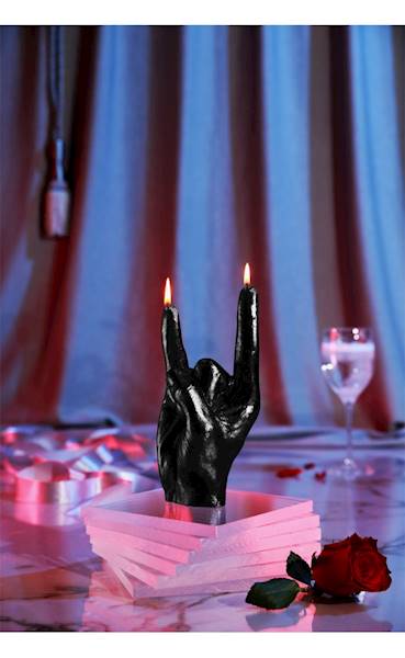 Świeca Candle Hand RCK Black Metallic