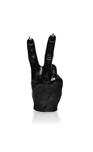 Świeca Candle Hand PEACE Black Metallic