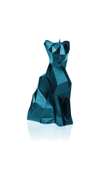 Świeca Candle Cat Low Poly Blue Metallic