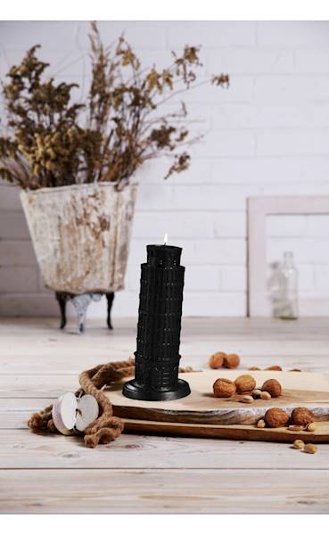 Świeca Candle Piza Tower Black Metallic