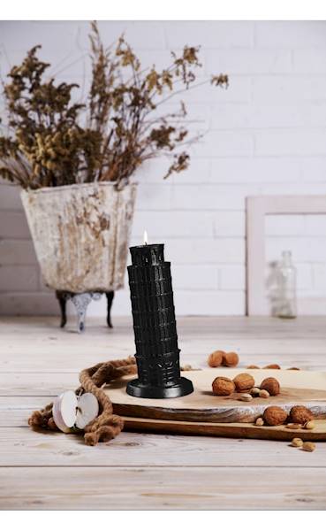 Świeca Candle Piza Tower Black Metallic