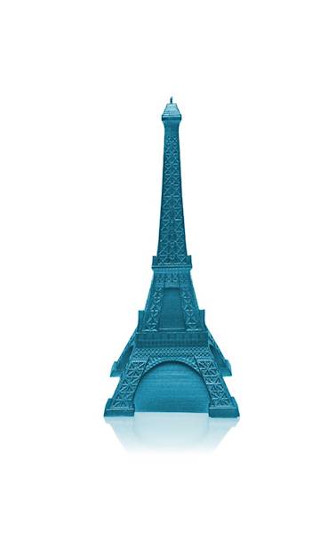 Świeca Candle Eiffel Tower Blue Metallic