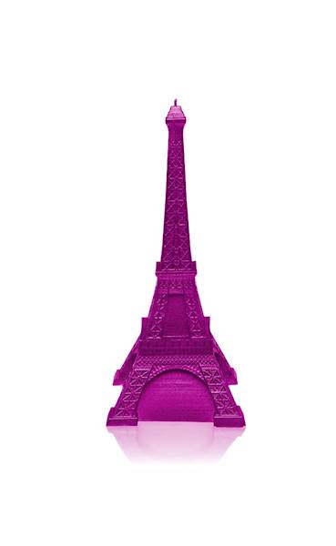 Świeca Candle Eiffel Tower Pink Metallic