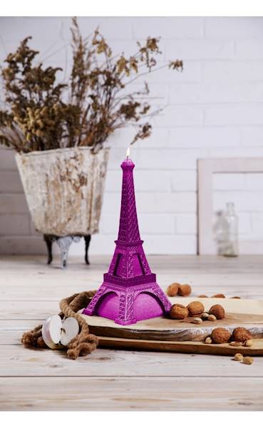 Świeca Candle Eiffel Tower Pink Metallic