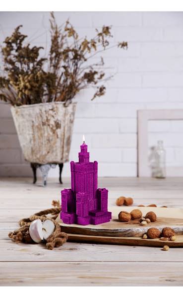 Świeca Candle Palace of Culture Pink Metallic