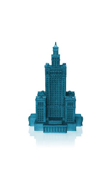 Świeca Candle Palace of Culture Blue Metallic