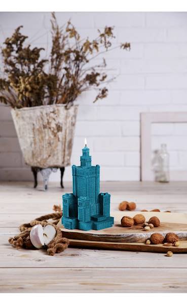 Świeca Candle Palace of Culture Blue Metallic