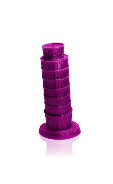 Świeca Candle Piza Tower Pink Metallic