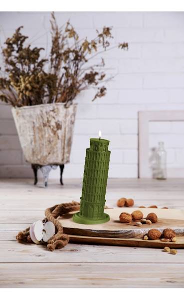 Świeca Candle Piza Tower Olive
