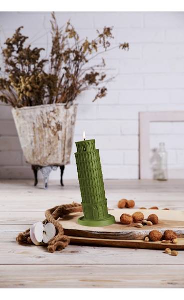 Świeca Candle Piza Tower Olive