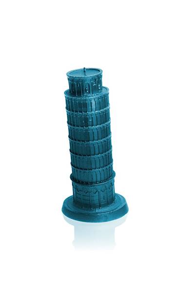 Świeca Candle Piza Tower Blue Metallic