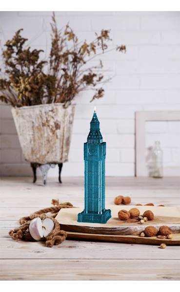 Świeca Candle Big Ben Blue Metallic