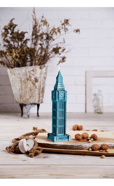 Świeca Candle Big Ben Blue Metallic