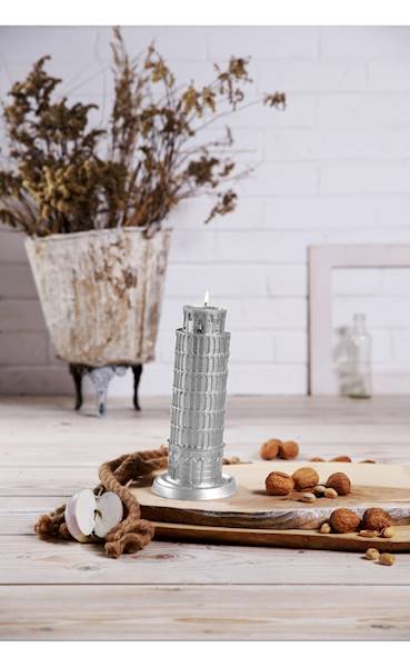 Świeca Candle Piza Tower Silver
