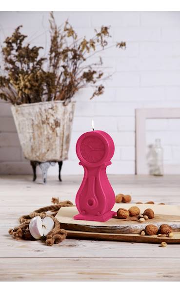 Świeca Candle Clock Dark Pink