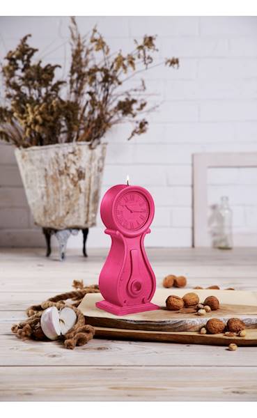 Świeca Candle Clock Dark Pink
