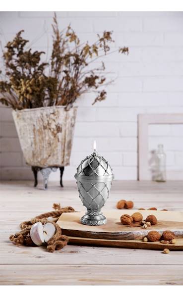 Świeca Candle Faberge Egg Big Silver