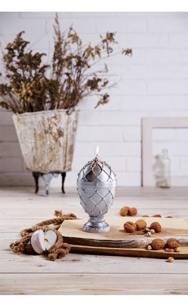 Świeca Candle Faberge Egg Big Silver
