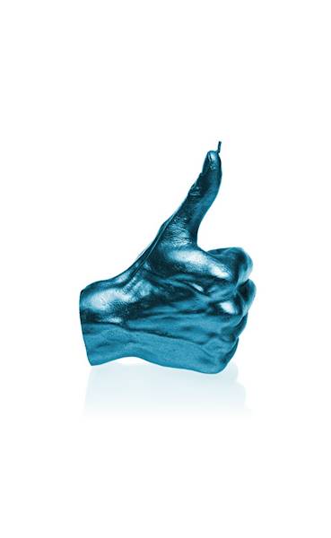 Świeca Candle Hand OK Blue Metallic