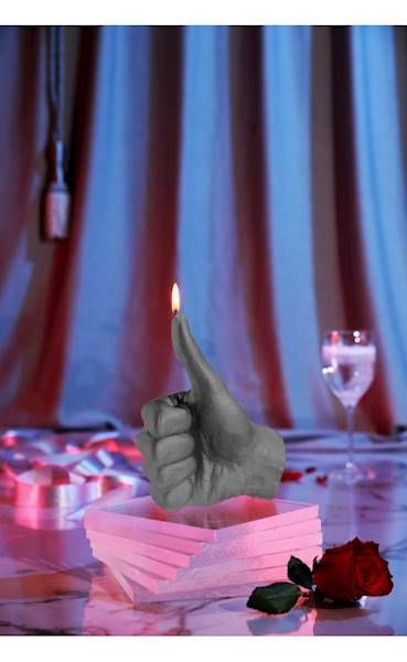 Świeca Candle Hand OK Grey Matt