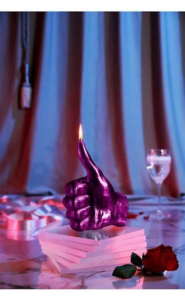 Świeca Candle Hand OK Pink Metallic