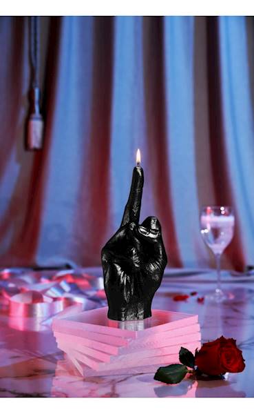 Świeca Candle Hand FCK Black Metallic