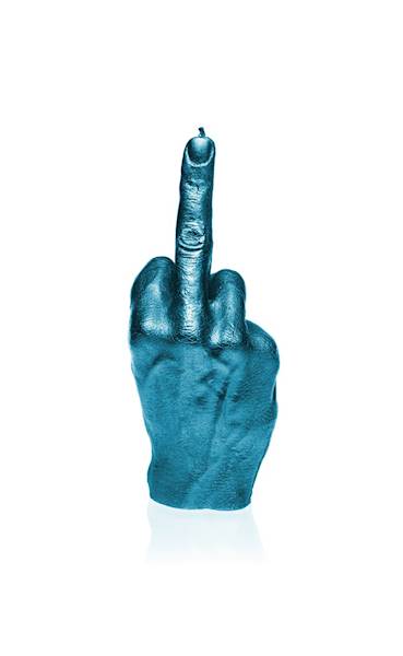 Świeca Candle Hand FCK Blue Metallic