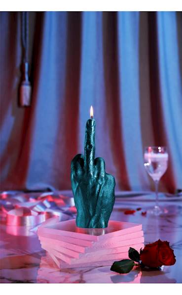 Świeca Candle Hand FCK Blue Metallic