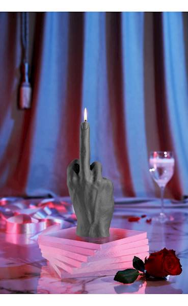 Świeca Candle Hand FCK Grey Matt