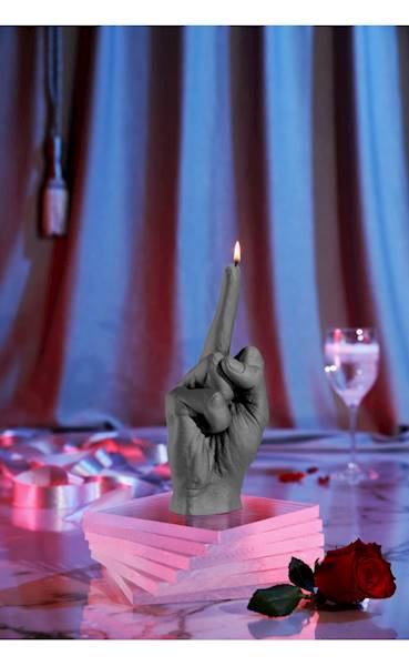 Świeca Candle Hand FCK Grey Matt