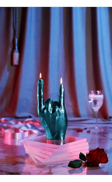 Świeca Candle Hand RCK Blue Metallic
