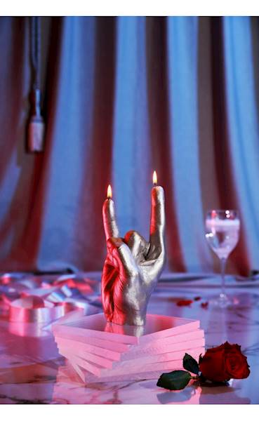 Świeca Candle Hand RCK Silver
