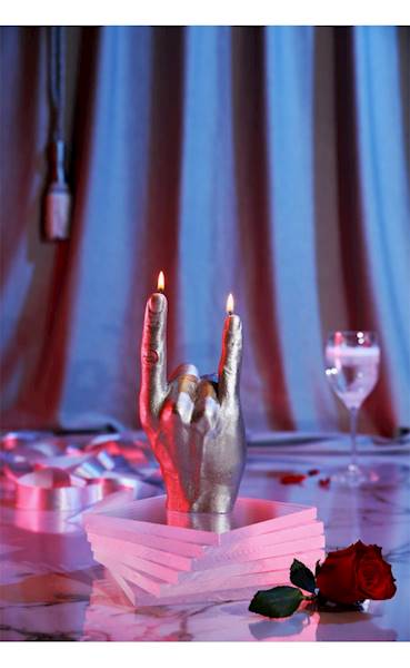 Świeca Candle Hand RCK Silver