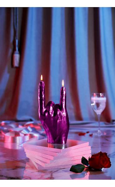 Świeca Candle Hand RCK Pink Metallic