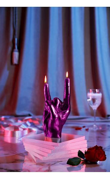 Świeca Candle Hand RCK Pink Metallic
