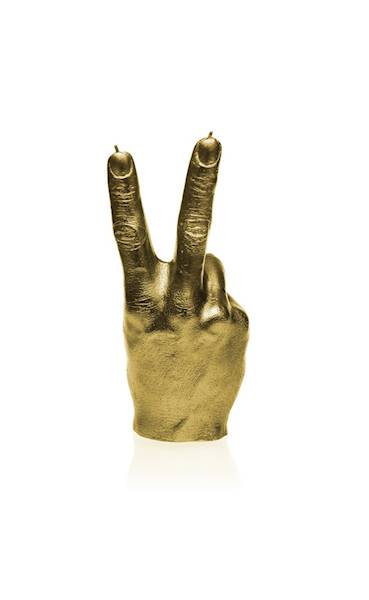 Świeca Candle Hand PEACE Classic Gold